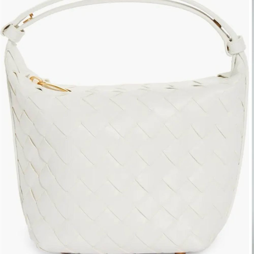 Bottega Veneta White Woven Hobo Bag
